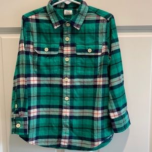 Crewcuts boys flannel plaid button down size 4-5